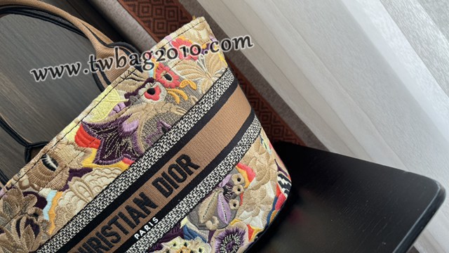 Dior专柜新款迪奥顶级原单圣诞菜篮子渐变刺绣手提女包 djfk1060
